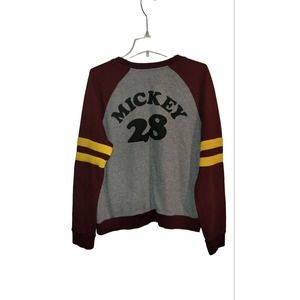 Disney Mickey Mouse Varsity Long Sleeve Crew Neck Shirt -‎ Women’s Size XL